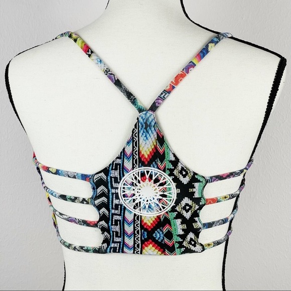 soulcycle Other - Soul Cycle Multicolor Aztec Print Strappy Racerback Sports Bra - Medium /Large